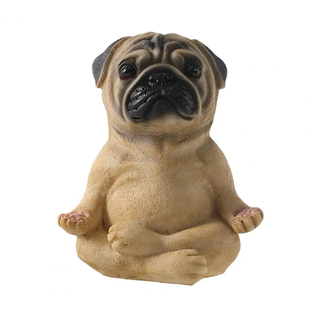 Sitting Figurine Dog Sculpture Yoga Meditation