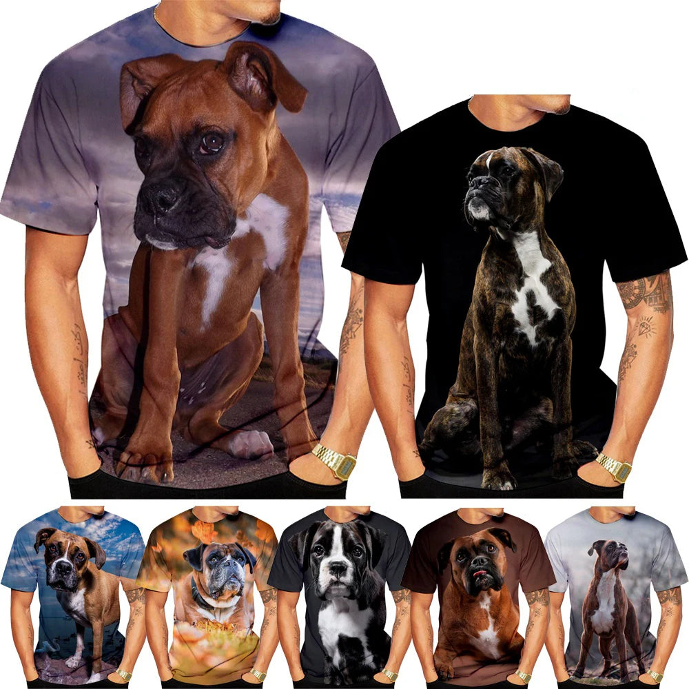 Animal Boxer Dog Street T Shirt Cute 3d Printed T Shirt