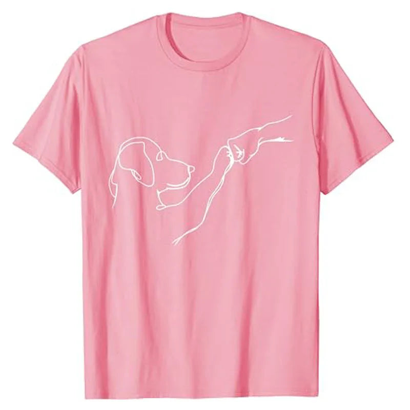 Punch Hand Dog Man Friendship Bump Dog's Paw T-Shirt Animal Lover
