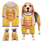 Cute Dog Basketball Costume Holding Ball S/M/L Pet Breathable Sweatshirt