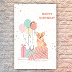 1pc, happy birthday card, cute dog birthday card