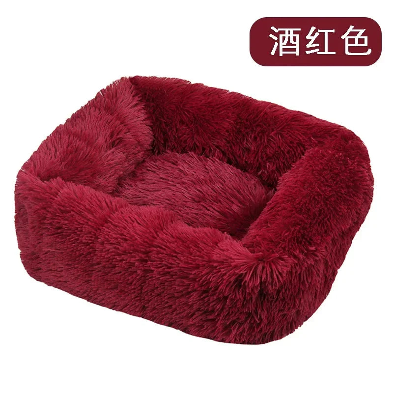 Cushion Soft Plush Bed for Dogs Winter Warm Sleeping Removable Mat