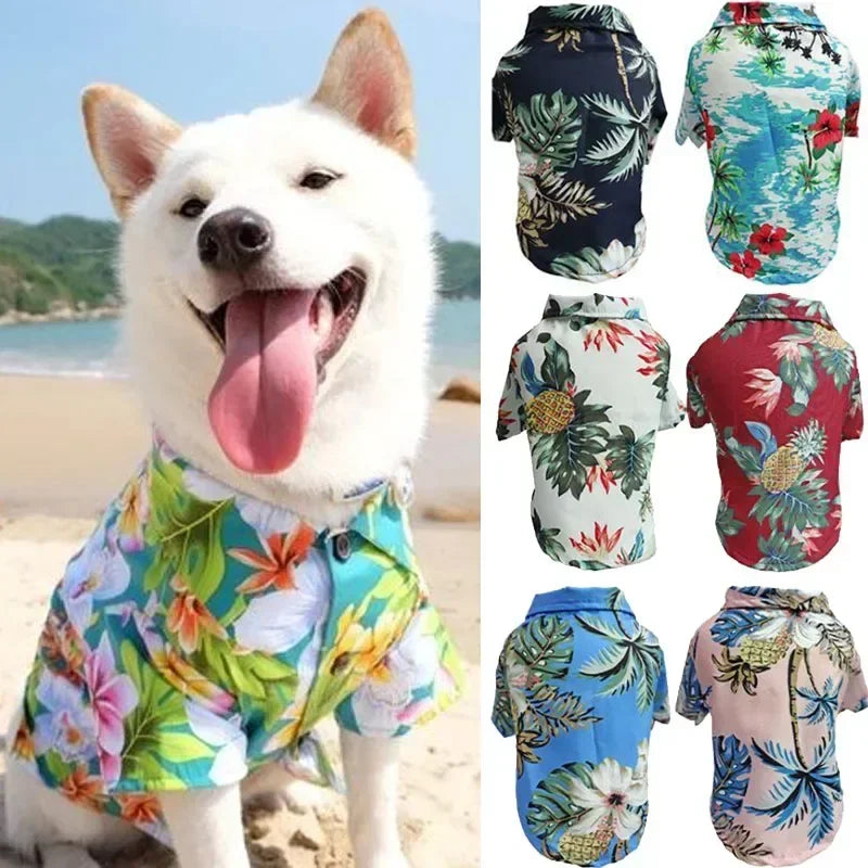 Hawaiian Style Summer Sand Beach Shirts for Small Dogs