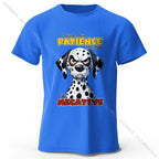 Cartoon Dog Portrait Print 100% Cotton T-Shirt, Soft Fabric Round Neck Short Sleeve Tee