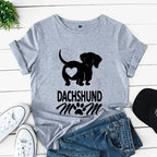 Dachshund Mom Print Women's Clothing Dog Lover T-Shirts Vintage