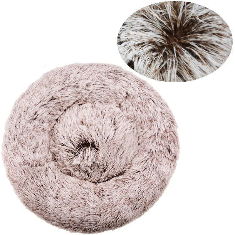 40-90cm Round Pet Bed Super Soft Plush for Small Medium Dog House