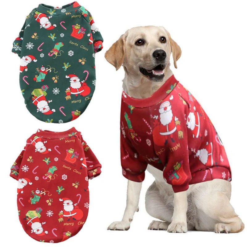 Dog Hoodies Christmas Sweater- Winter Warm Fleece Lined