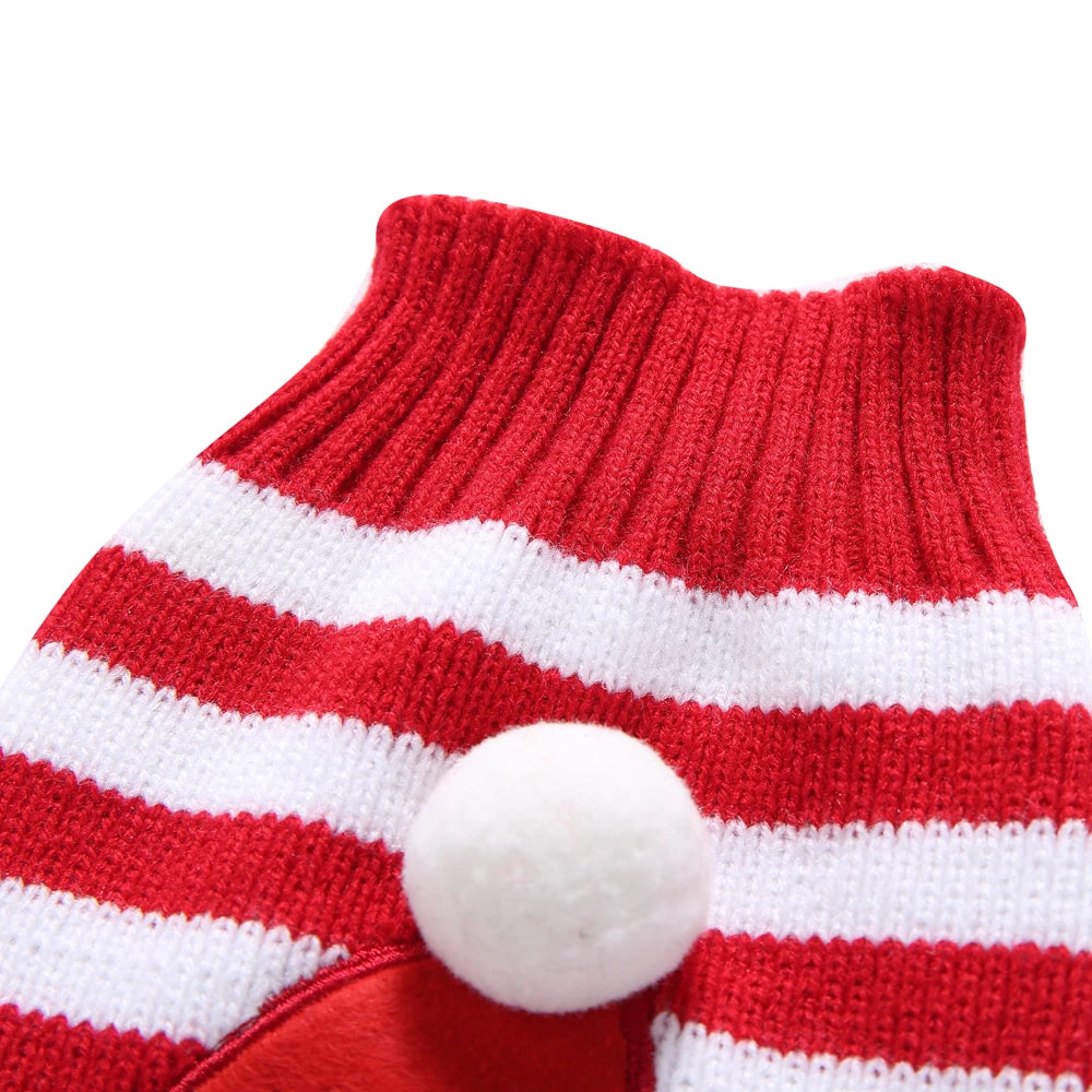 Christmas Elf Pattern Sweater Autumn Warm Pet Clothing