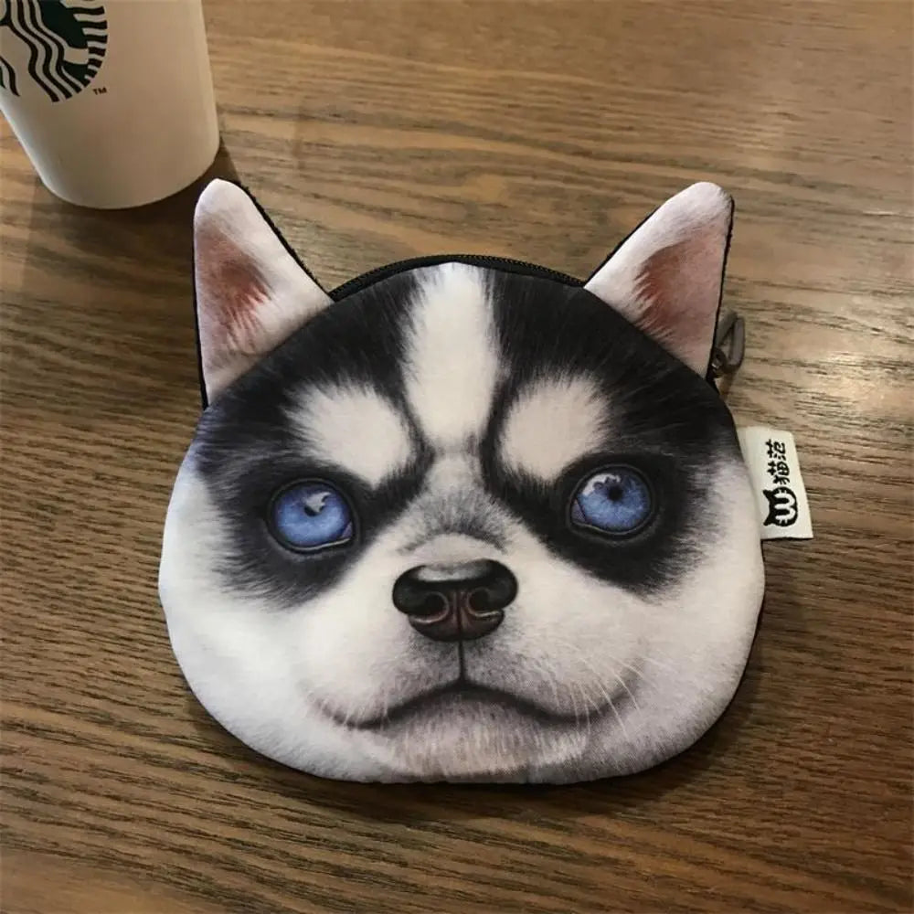 Dog Expression Dog Pattern Coin Purse Bulldog Siberian Husky