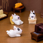 Cute Mini Bullhead Terrier Dog Figurines Micro Landscape﻿ Car Dashboard Home Desktop