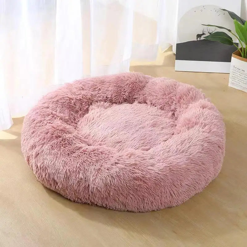 40-90cm Round Pet Bed Super Soft Plush Winter Warm Sleeping