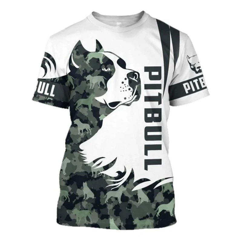 Pitbull Graphic 3d Print Summer Tops Fashion Daily Casual Short Sleeve T-shirt Clothing