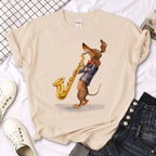 Dachshund t shirt women comic funny designer Tee