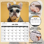 2026 Wall Calendar, 12 Months Cute Cat & Dog Pet Calendar 8.2 x 11.7 inch, from Jan 2026 - Dec 2026