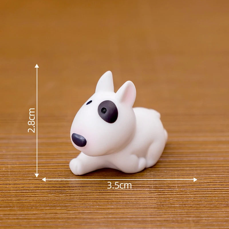 Cute Mini Bullhead Terrier Dog Figurines Micro Landscape﻿ Car Dashboard Home Desktop