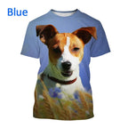Jack Russell Terrier Dog 3D Printed T-shirt Cute Dog Print Unisex Casual Top Tees