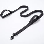 Double Handle Dog Leash, Double-Sided Reflective Night Safety