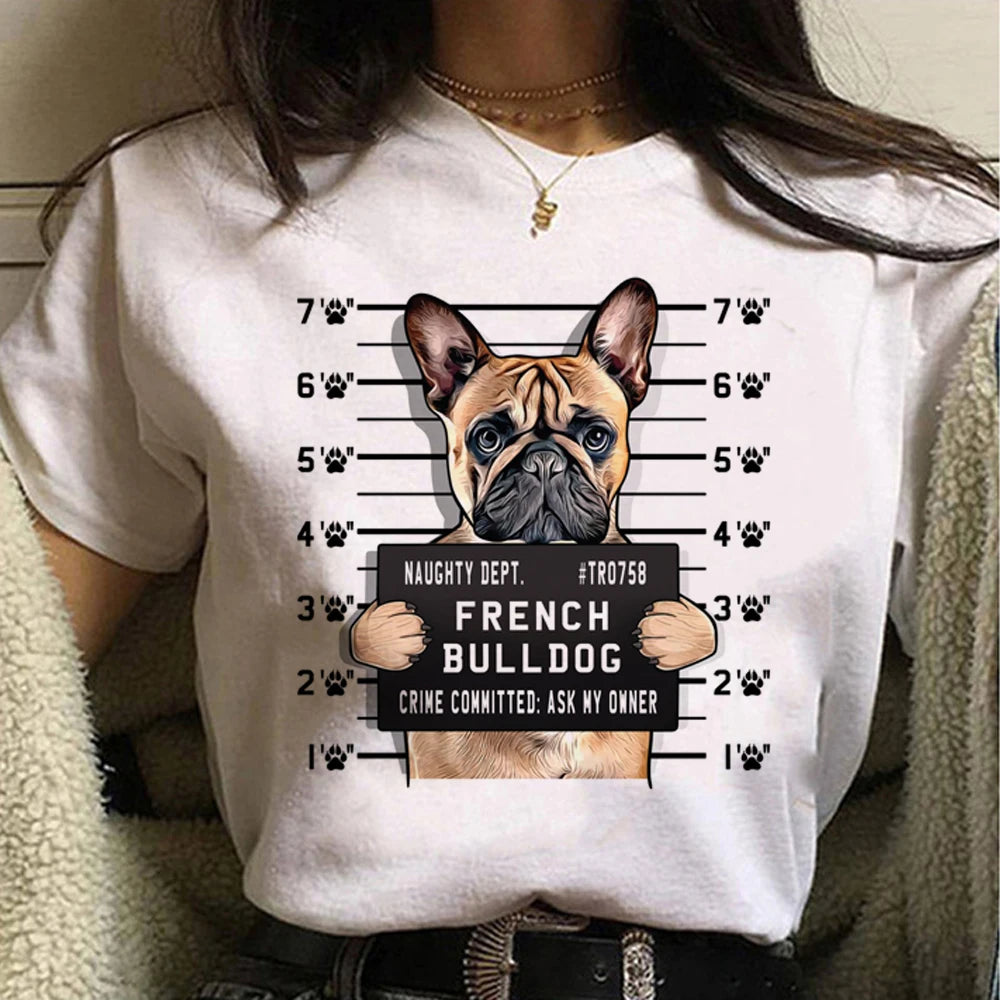 French Bulldog t shirt women graphic Tee clothes