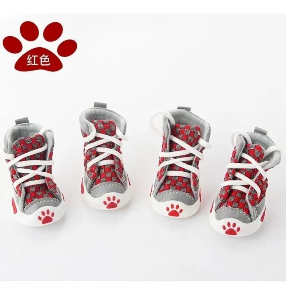 Teddy Bears Soft Sole Shoes Small Dog Breathable Set of 4 Summer Pet Shoes