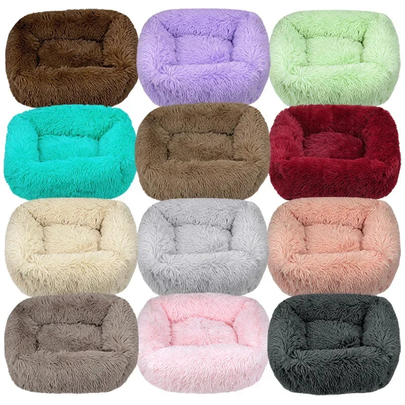 Cushion Soft Plush Bed for Dogs Winter Warm Sleeping Removable Mat