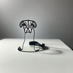 Art Sculpture Metal Dog Abstract Wall Figurines for Office Desktop Home