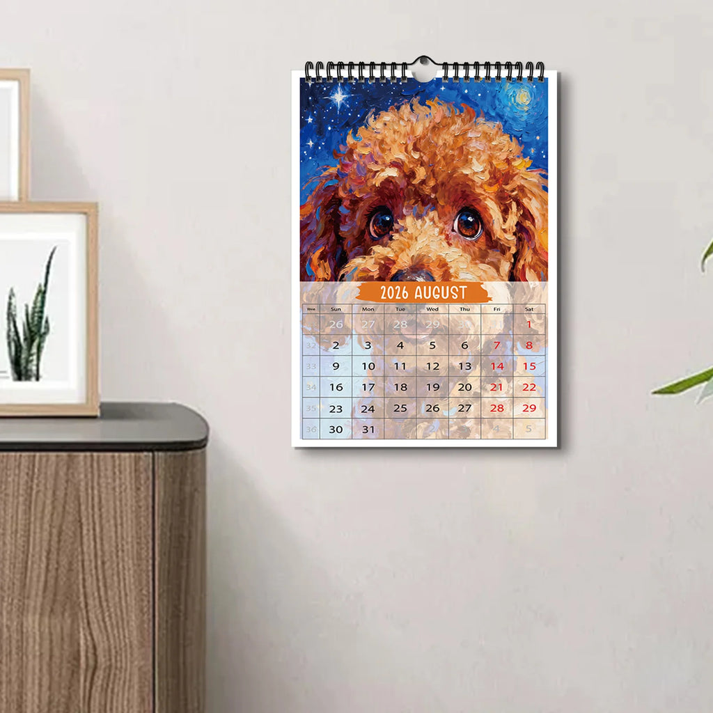 1PC 2026 Funny Wall Calendar With Monthly Cute Dog, Perfect For Home Or Office