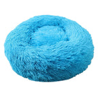Round Pet Bed Super Soft Long Plush Winter Warm Sleeping