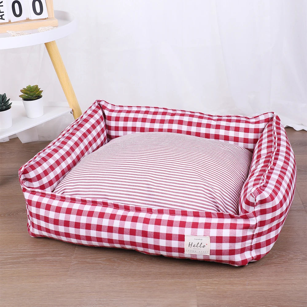 Beds for Small Dogs Plaid Sofa Cushions