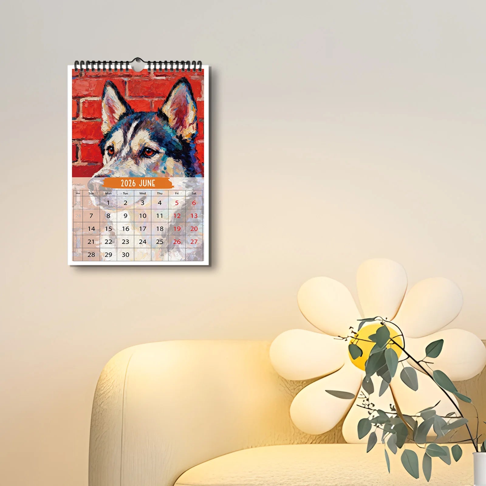1PC 2026 Funny Wall Calendar With Monthly Cute Dog, Perfect For Home Or Office