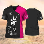Pet Groomer Printed T-shirt Dog Unisex Summer Casual Fashion Designer Clothes