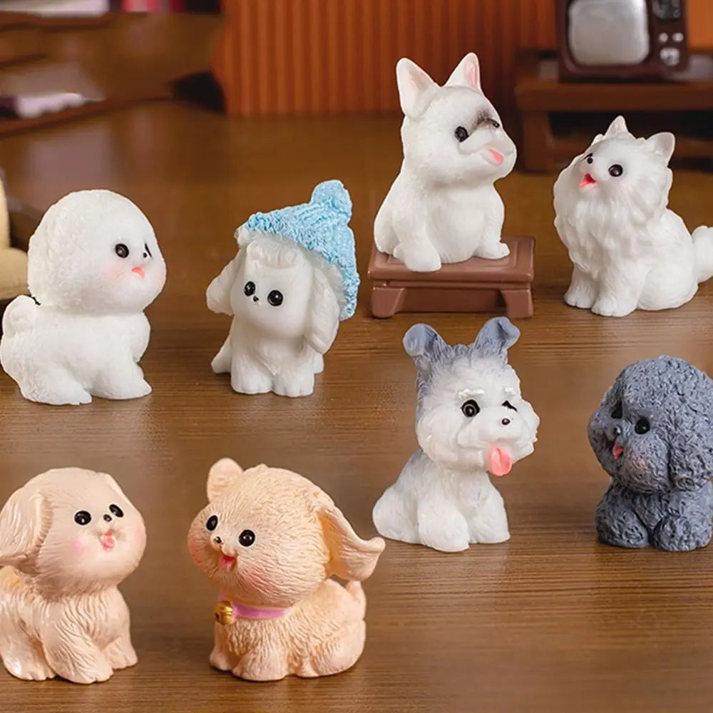 Figurines Miniature Cute Puppy Animal Micro Landscape Dog Desk Accessories