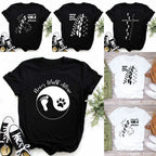 Human Foot Dog Paws Printed T-Shirt Funny Loose Casual Pet Owner Clothes