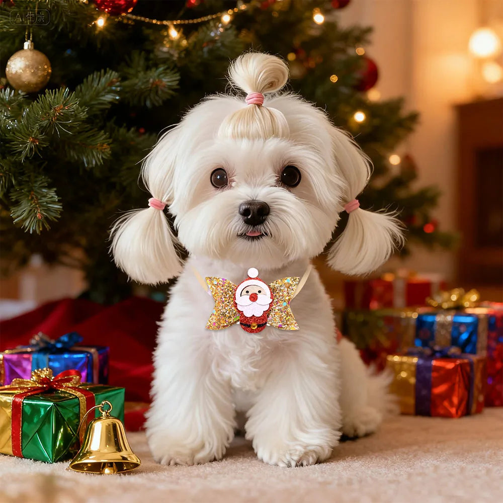 5/10PCS Cute Dog Bowties For New Year Party Adjustable