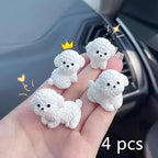 4pcs Cute mini dog dashboard decoration, car interior display accessories