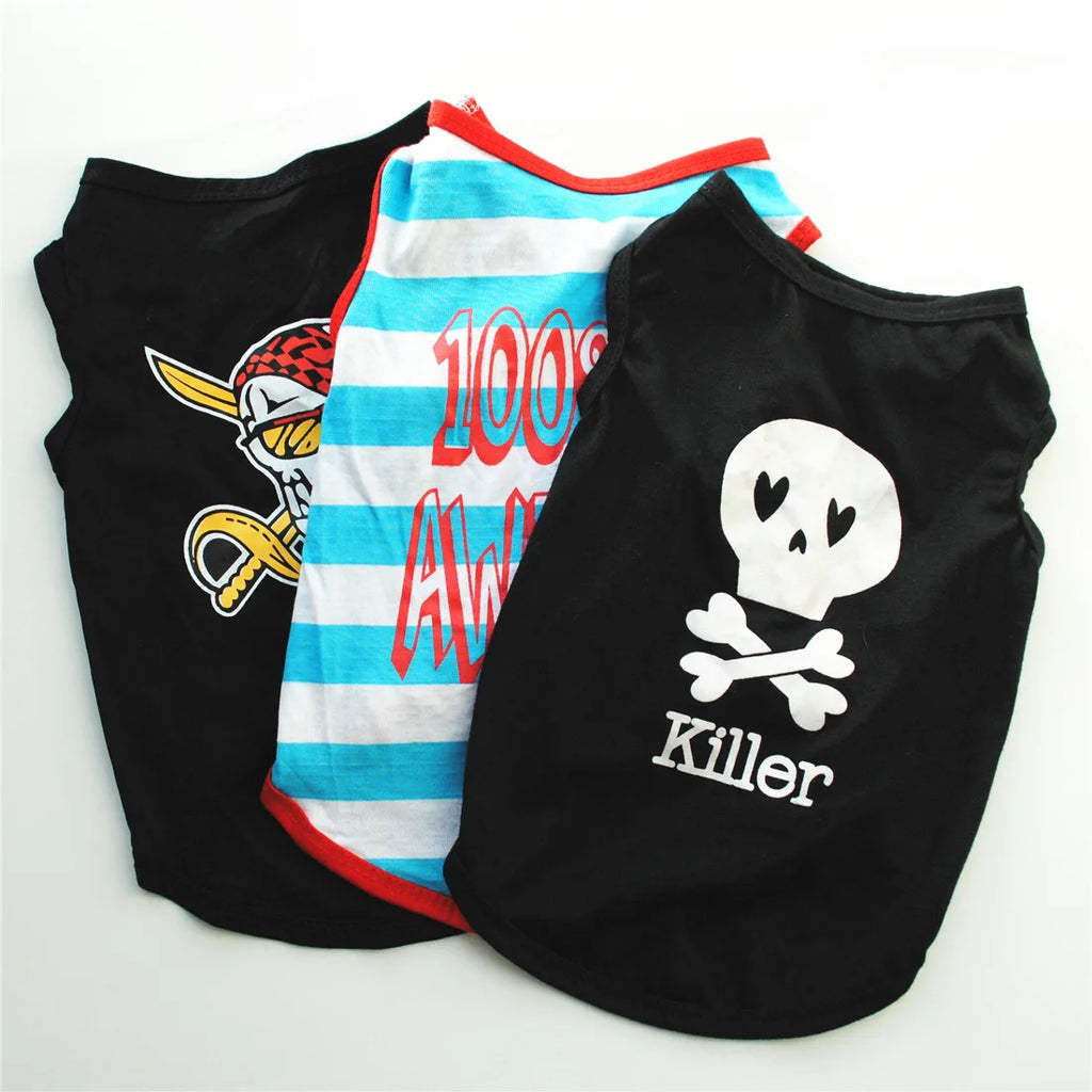 Shirt for Small Dogs Pet Printed with Funny Letters Soft Breathable Outfits