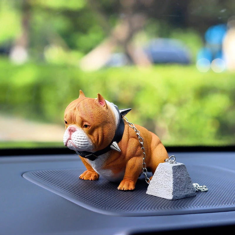 Realistic Bulldog Car Interior Decor Novelty Auto Dashboard Decoration