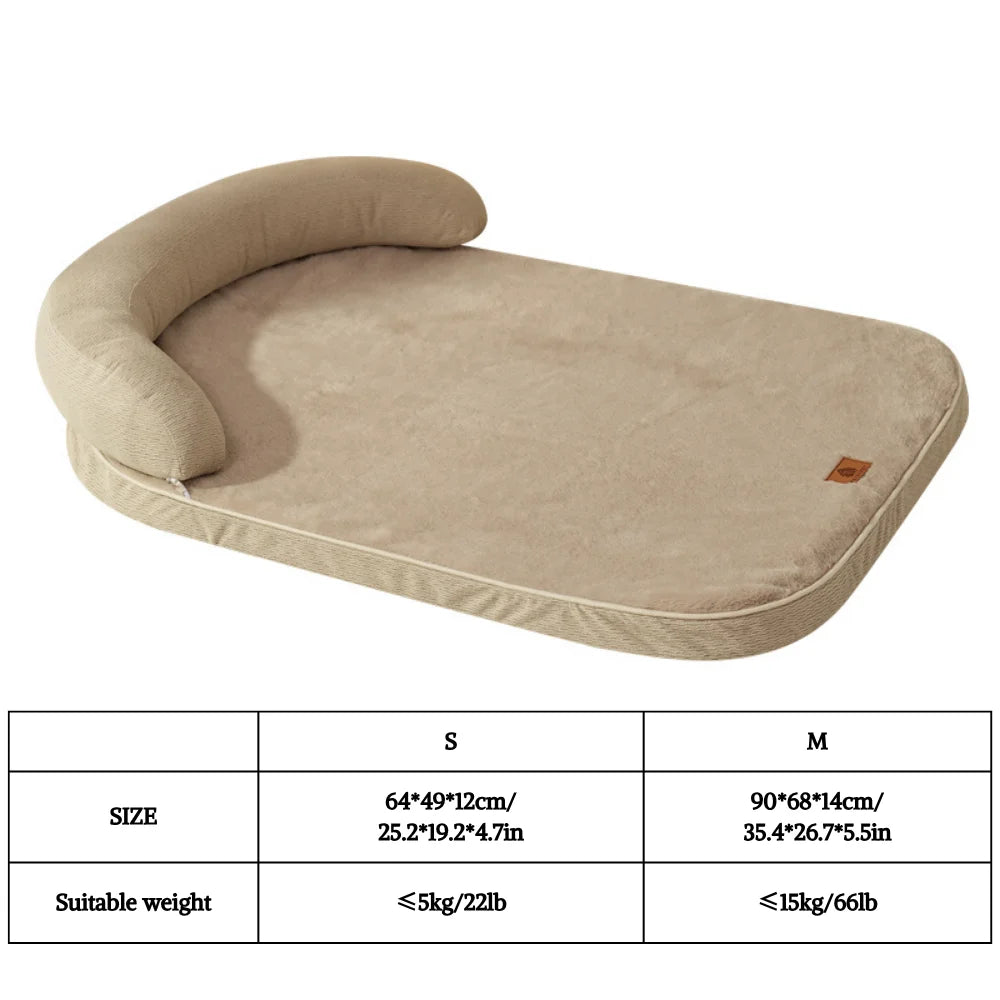 Bed for Medium Small Dogs, Sofa Pillow, Soft Support Bolster, Non-Slip Bottom