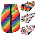 Rainbow Jacket Coat For Small Medium Dogs Winter Warm Fleece