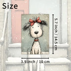 20pcs Retro Cute Dog Christmas Postcards Classic Illustration