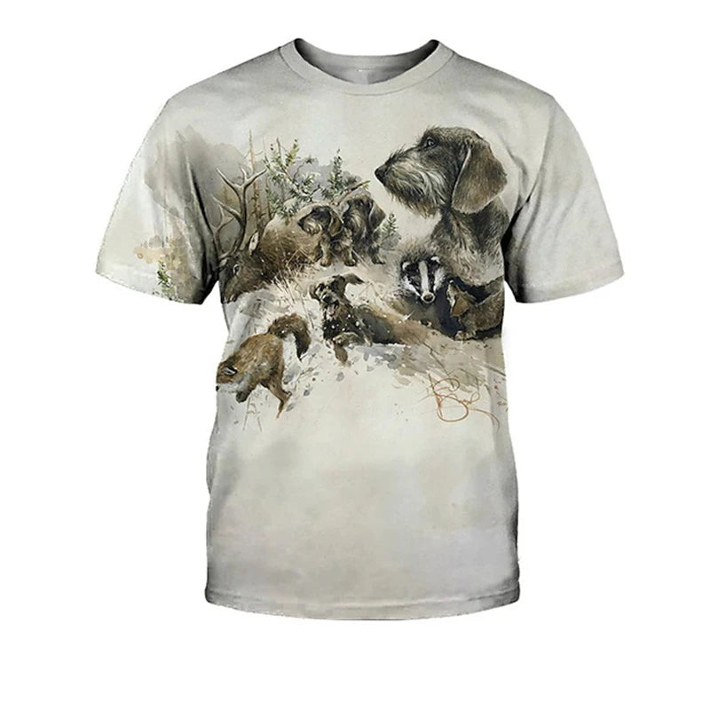 Dachshund Graphic 3D Print Men Women Casual Short Sleeve T Shirt Tees