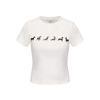 Cute Cartoon Dog Short Sleeve T-shirt Dachshund Crop Top Slim Fit