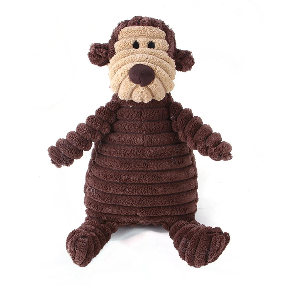 Corduroy Small Animal Plush Squeaky Dog Toy