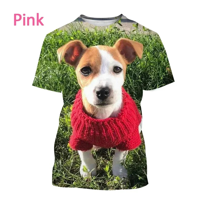 Jack Russell Terrier Dog 3D Printed T-shirt Cute Dog Print Unisex Casual Top Tees