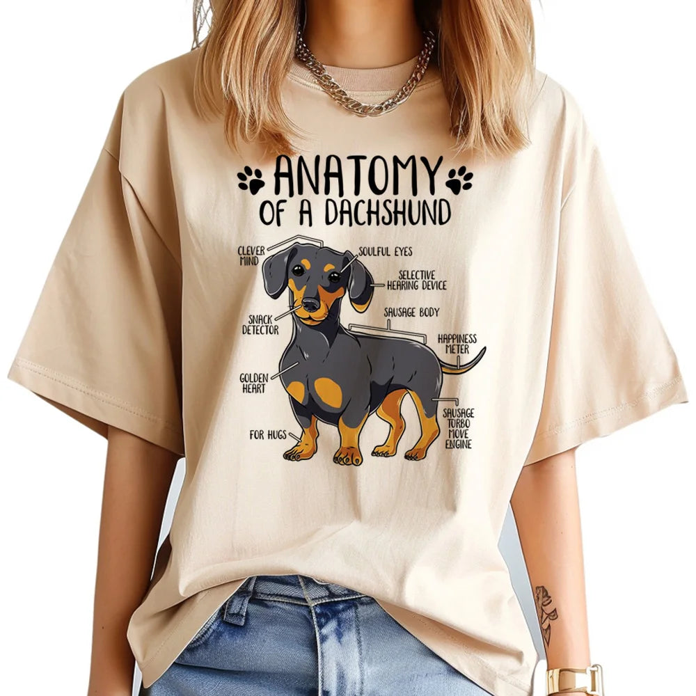 Dachshund t-shirts women funny harajuku clothing