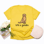 Cute Golden Retriever Dog Mom Tshirt Life Is Golden Shirt Short Sleeve