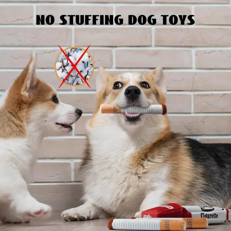 Funny Interactive Plush Dog Toy Creative Cigarette Design Giggling Chewing Toy for Dog