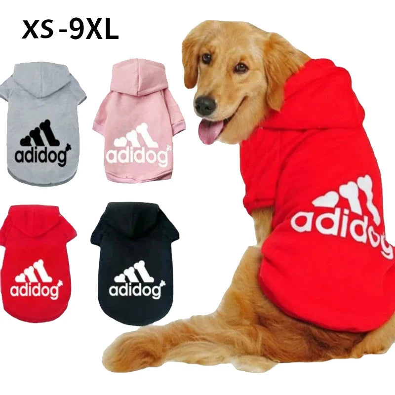 Adidog Clothes For Dogs Jacket Sweatshirt Autumn Winter Keep Warm Pet Clothing