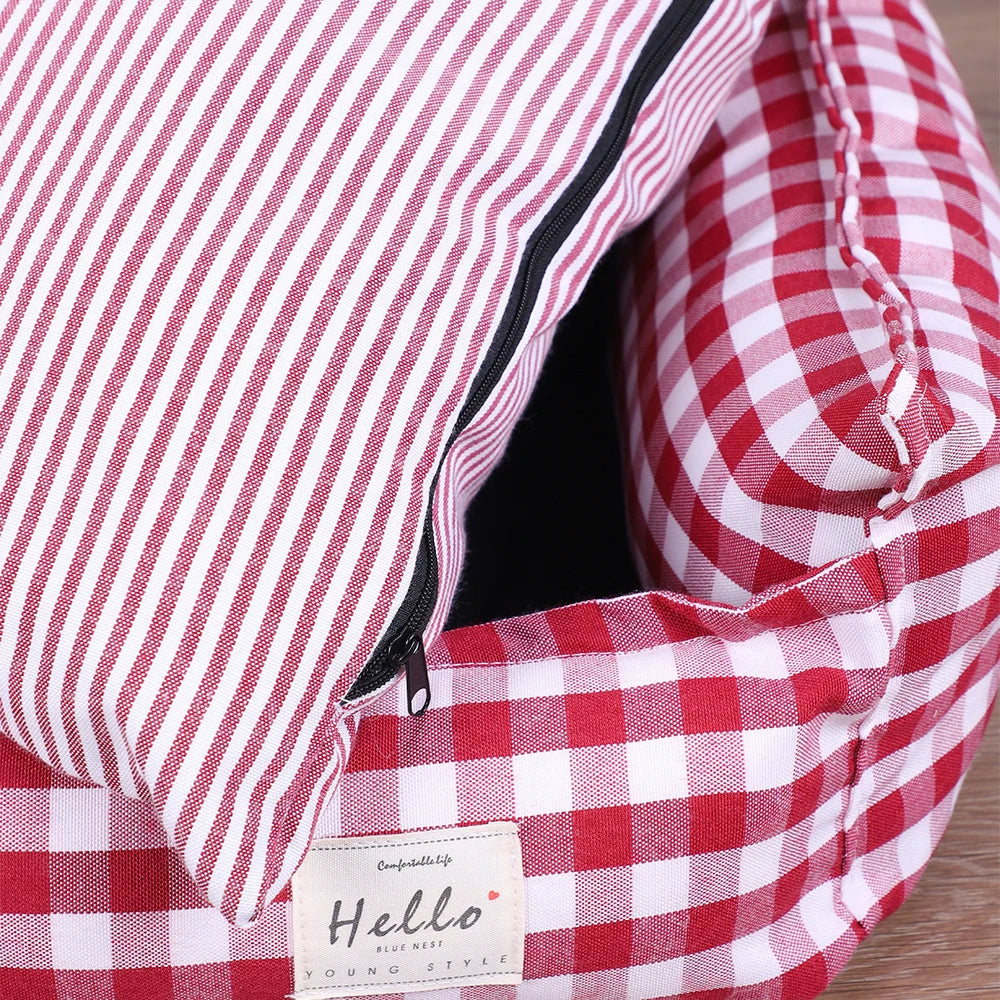 Beds for Small Dogs Plaid Sofa Cushions