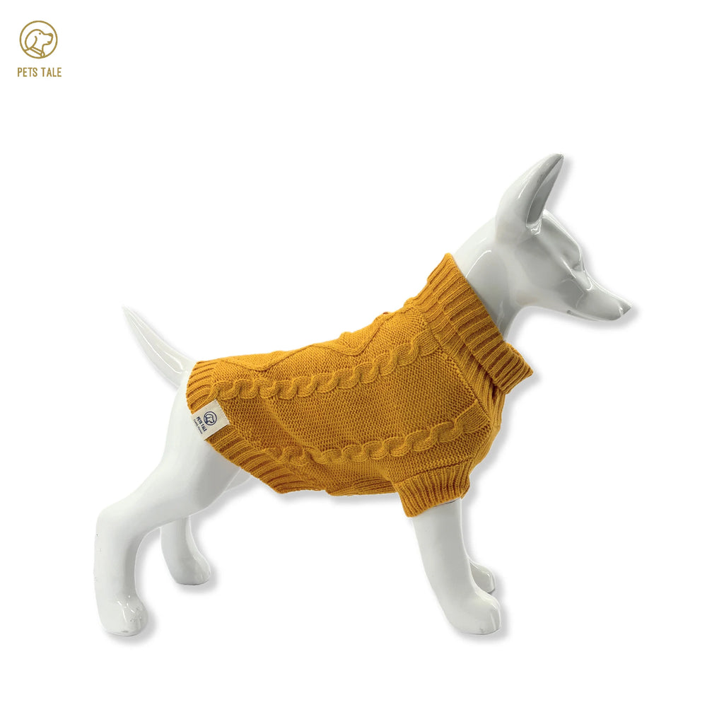 Spring Sweater with Sleeves, Cable Knit, D-ring Hole Detail for Dogs