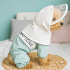 Windproof Raincoat Adjustable Straps Antifouling Hooded with D Ring for Small Pets